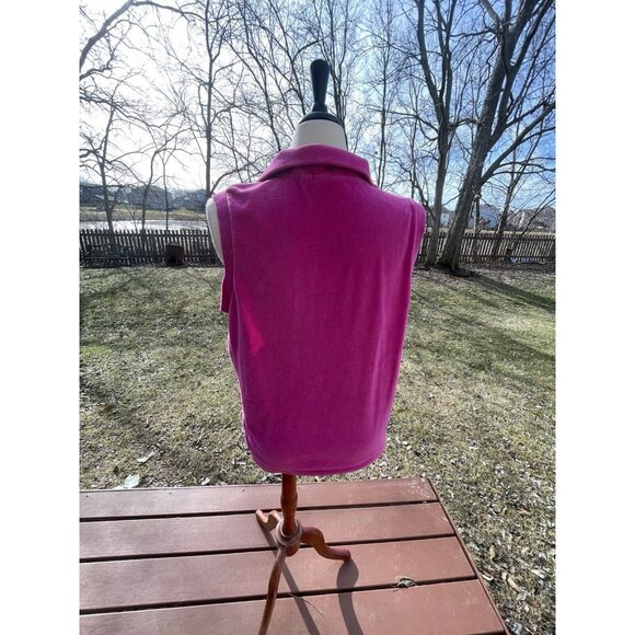 Quacker Factory Womens Pink Sleeveless Zip-Up Vest With Rhinestone Details Size - Picture 7 of 13